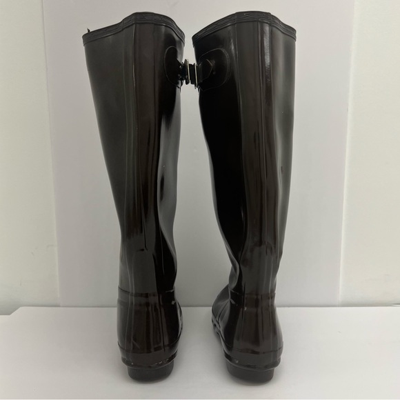 Hunter Women's Original Tall Gloss Rain Boots brown - Picture 3 of 16